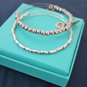Alex and Ani Silver Beaded Bracelet Set